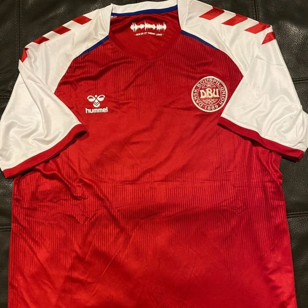 Hummel Red and White Men's Football Jersey